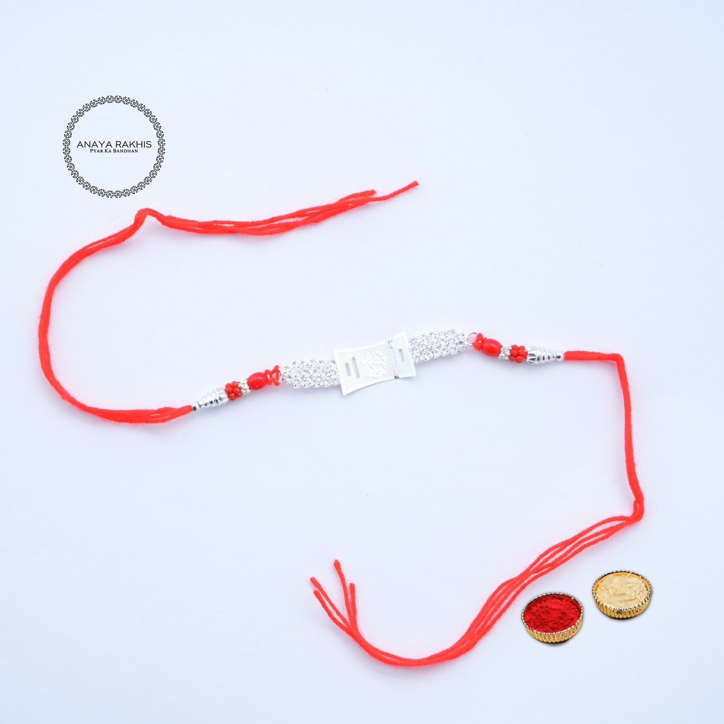 Stylish White & Red Single Rakhi for Bhai | Brother | Bro | Rakshabandhan