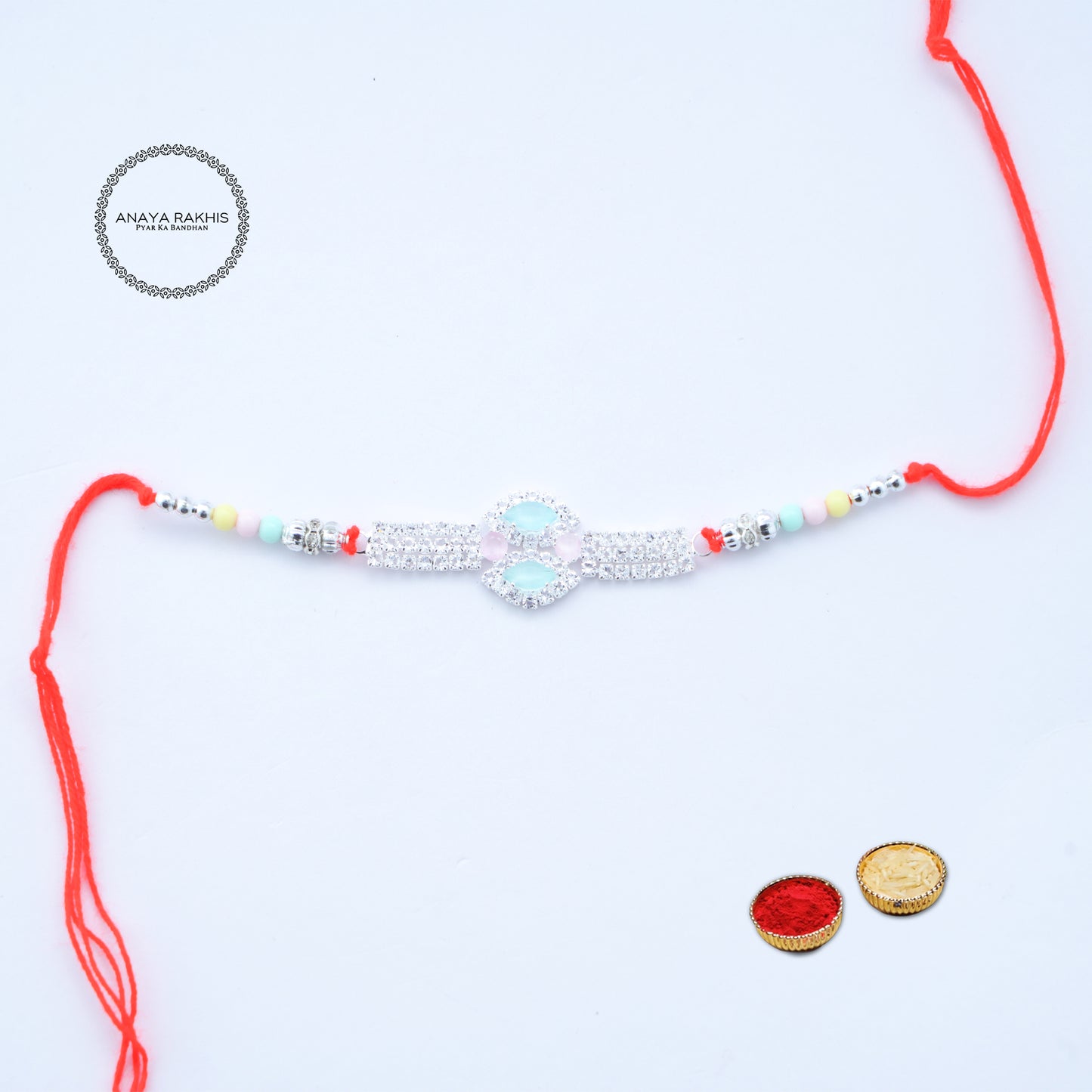 Cute Light Colored Single Rakhi for Rakshabandhan