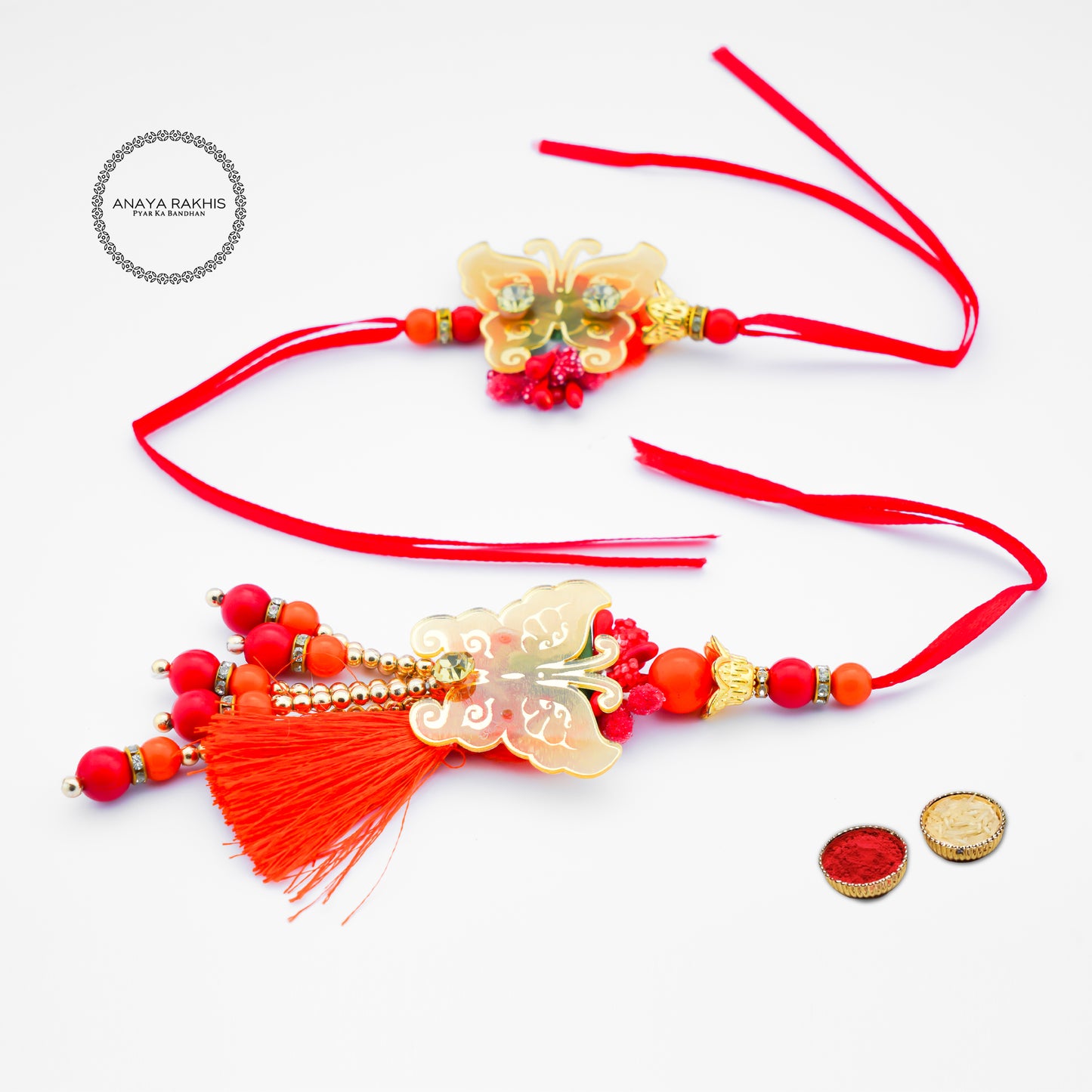 Butterfly Design Jodi Rakhi for Bhaiya and Bhabhi