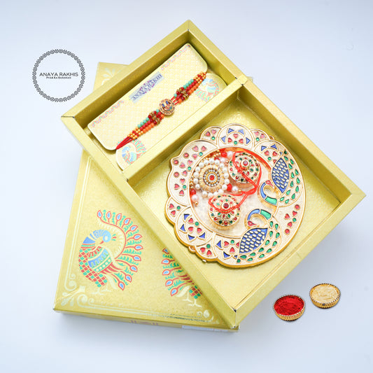 Combo Box Gift Special with Rakhis, Teeka & Akshat for Rakshabandhan