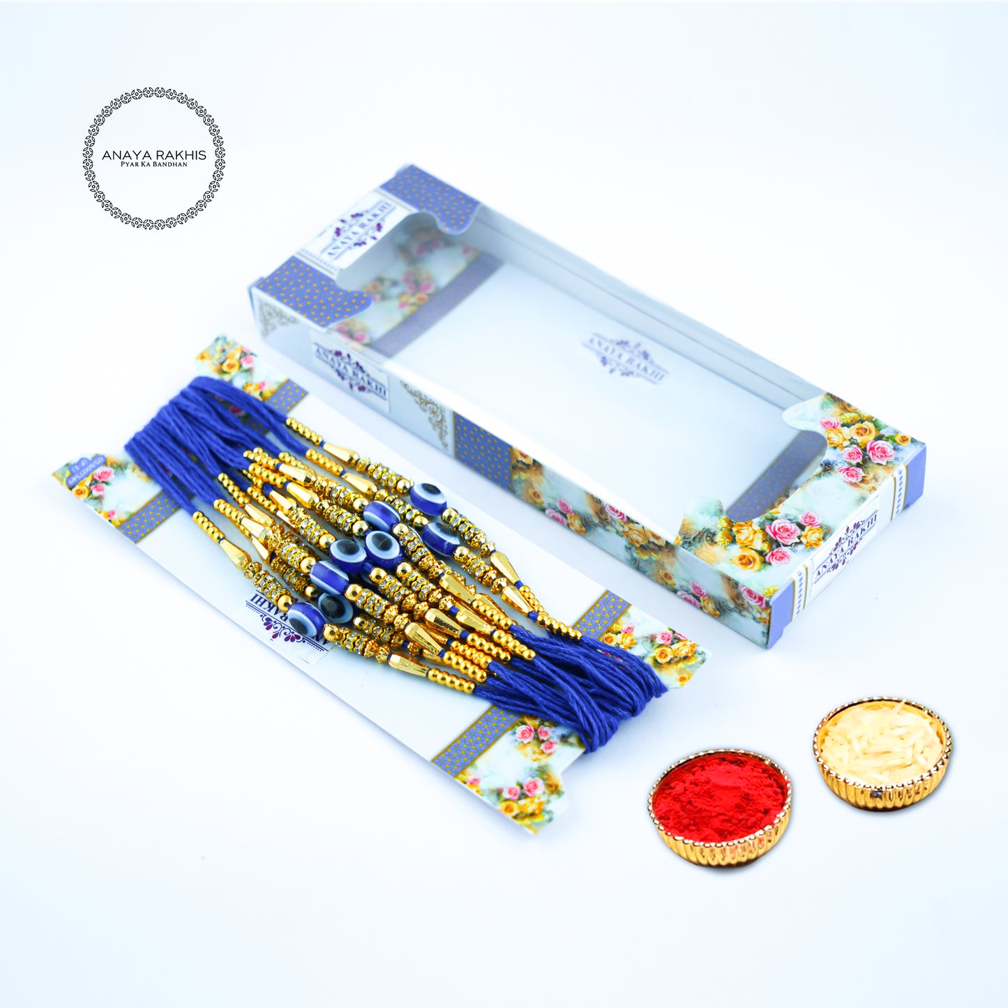 Evil Eye Thread Rakhi for Rakshabandhan | Bhaiya | Bhai | Brother (12 Pack Box)