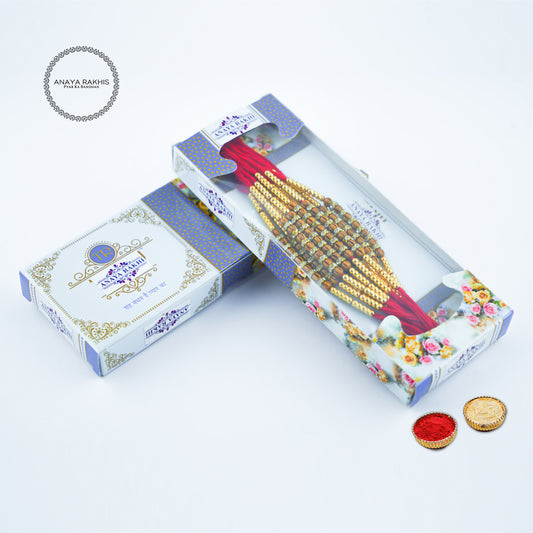 Rudraksh Thread Rakhi for Rakshabandhan | Bhai | Bhaiya | Brother (12 Pack Box)