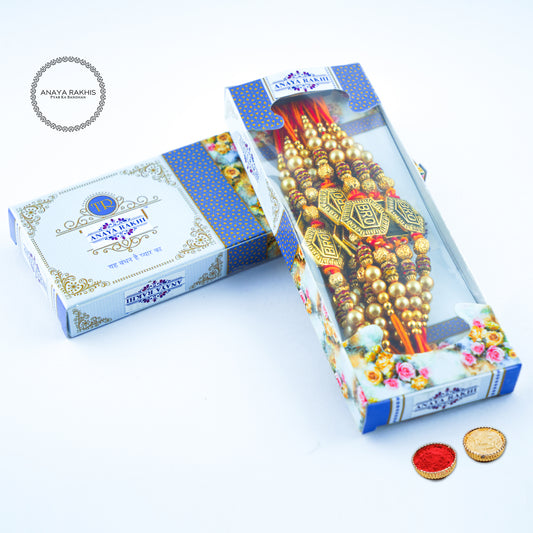 BRO and Pearl Added Thread Rakhi for Rakshabandhan (12 Pack Box)