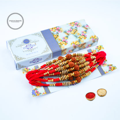 Rudraksh Thread Rakhi for Rakshabandhan (12 Pack Box)