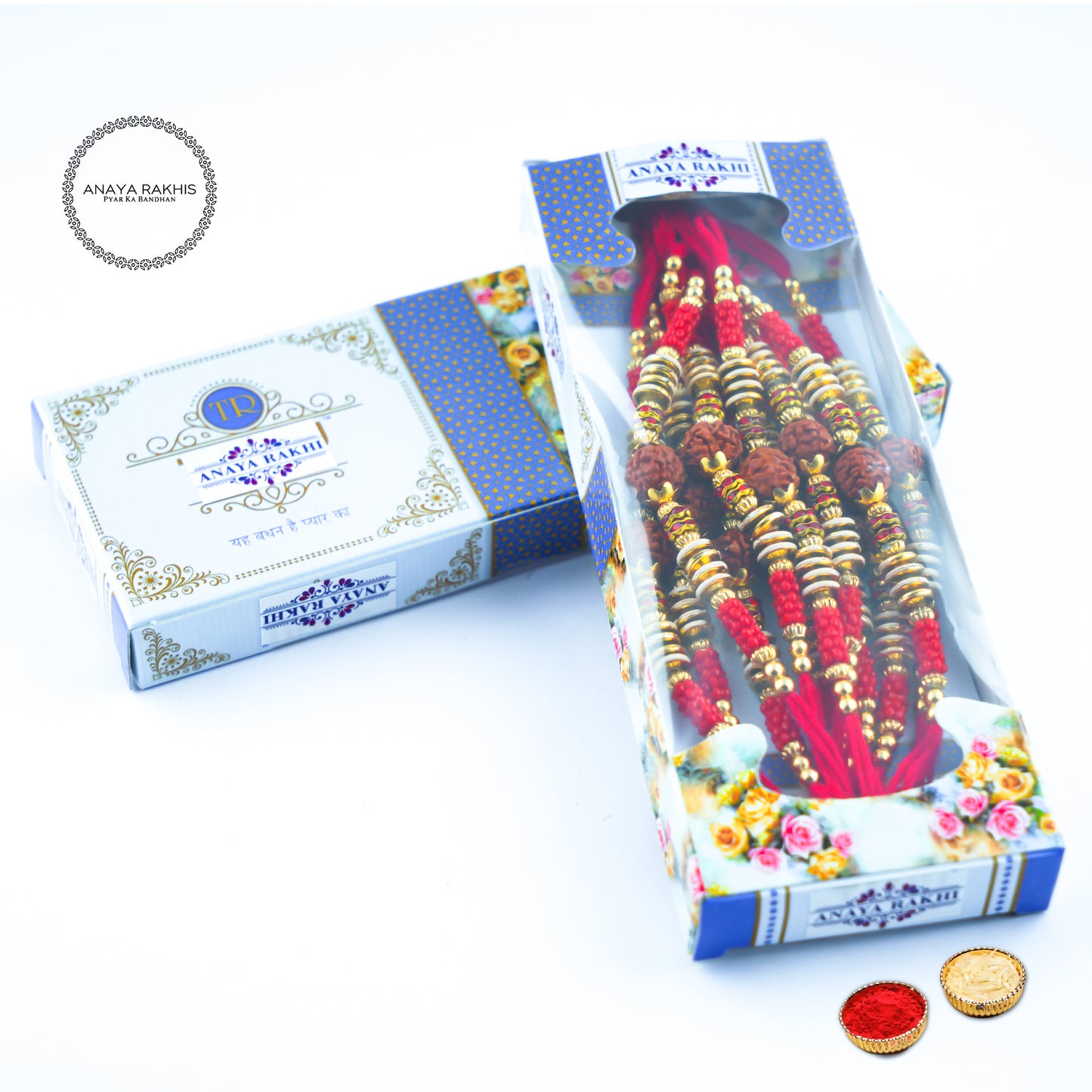 Rudraksh Thread Rakhi for Rakshabandhan (12 Pack Box)