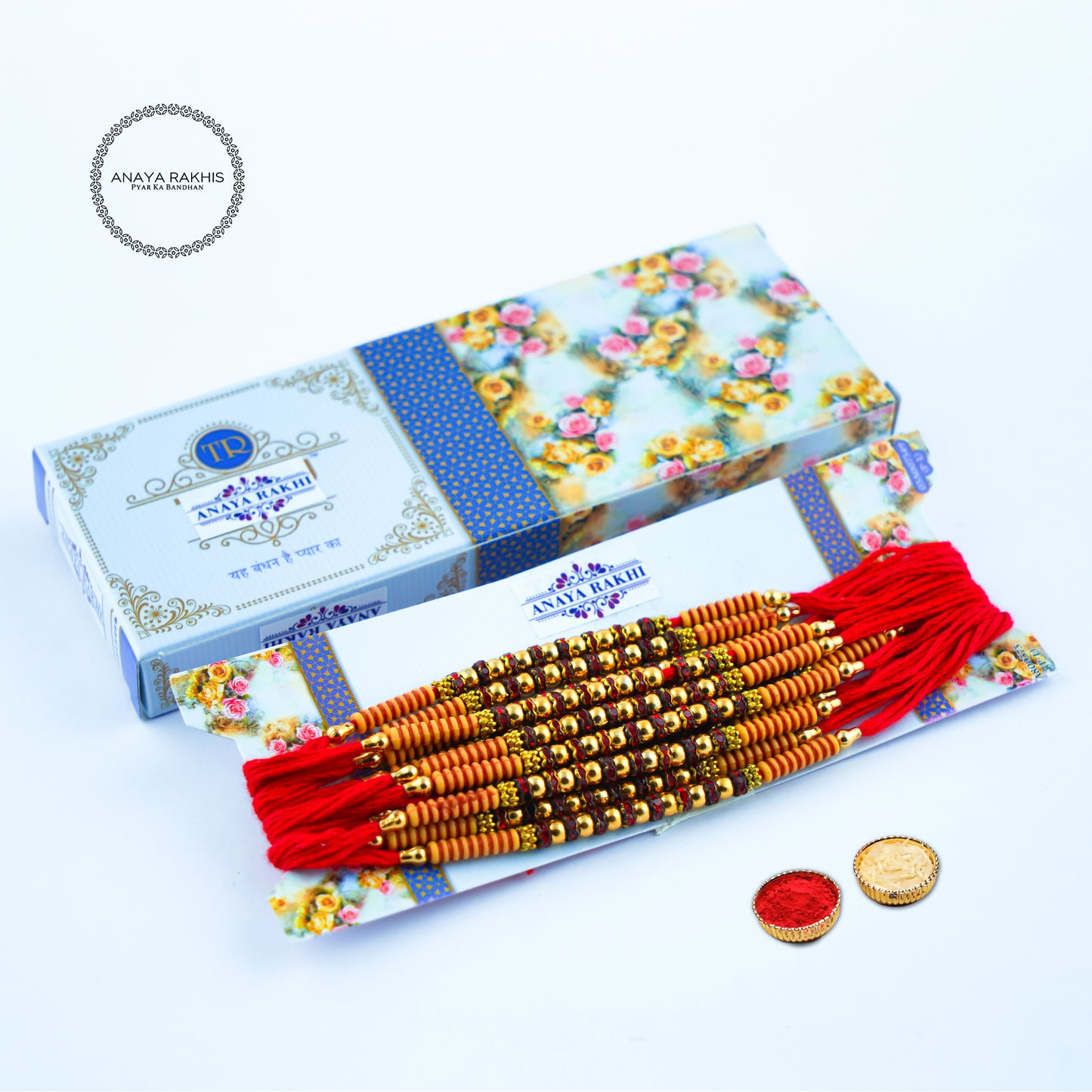 Pearl Added Thread Rakhi for Rakshabandhan (12 Pack Box)