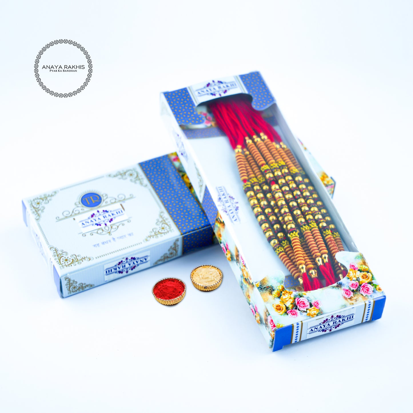 Pearl Added Thread Rakhi for Rakshabandhan (12 Pack Box)