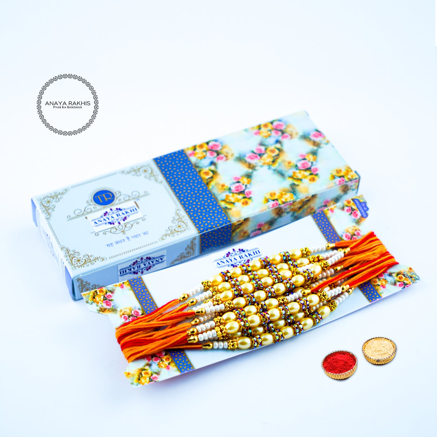 Beads with Thread Rakhi for Rakshabandhan (12 Pack Box)