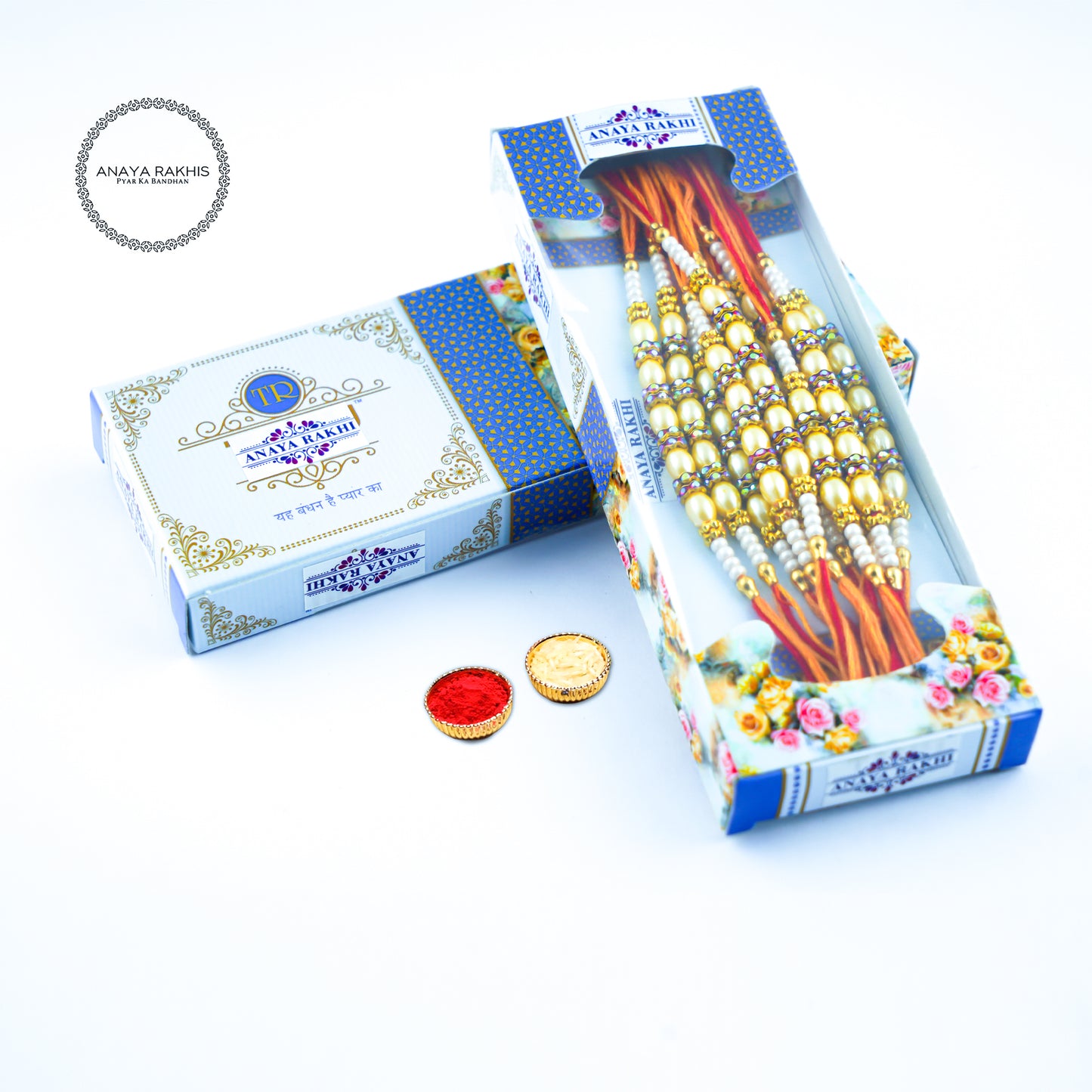 Beads with Thread Rakhi for Rakshabandhan (12 Pack Box)