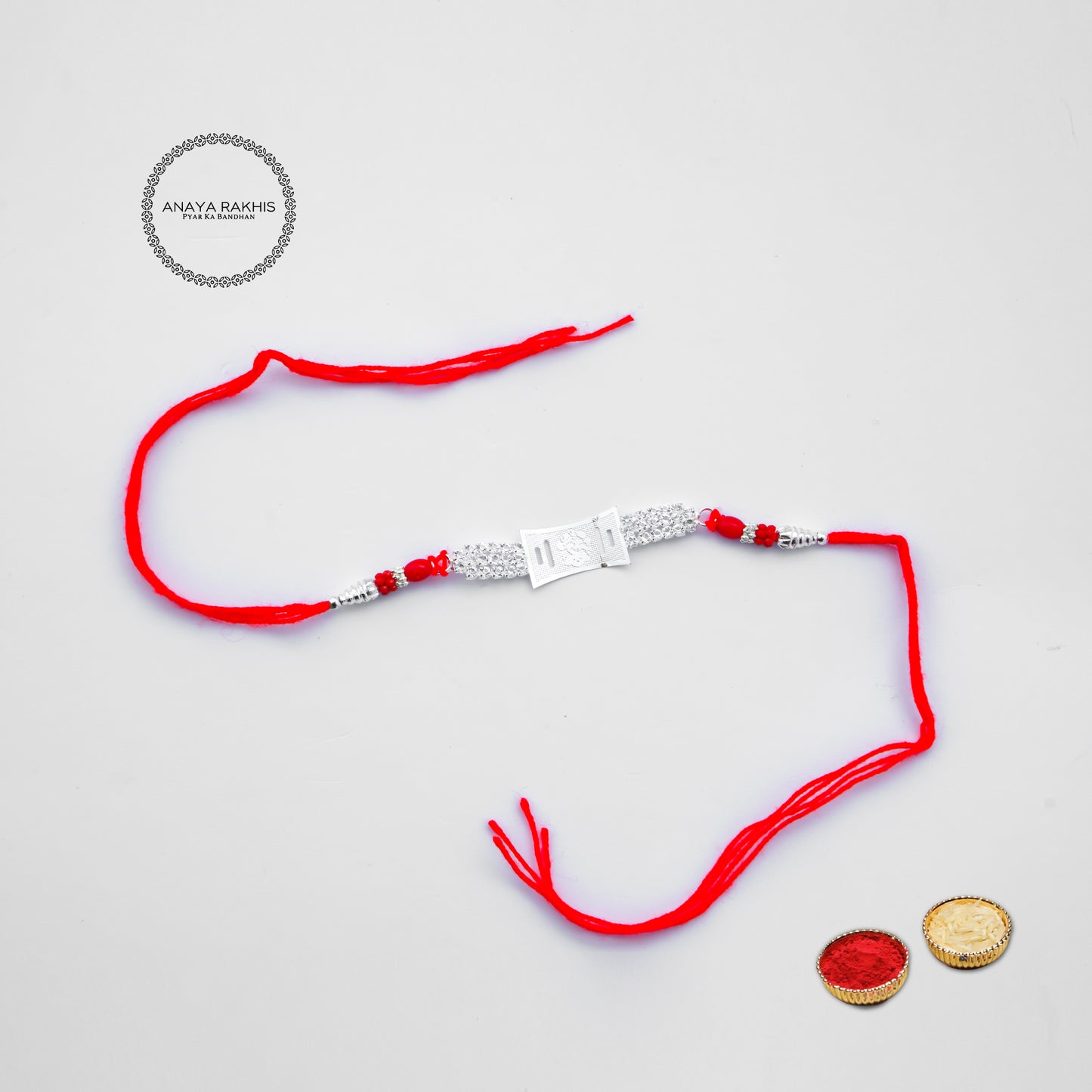 Stylish White & Red Single Rakhi for Bhai | Brother | Bro | Rakshabandhan