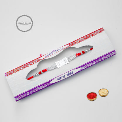 Stylish White & Red Single Rakhi for Bhai | Brother | Bro | Rakshabandhan