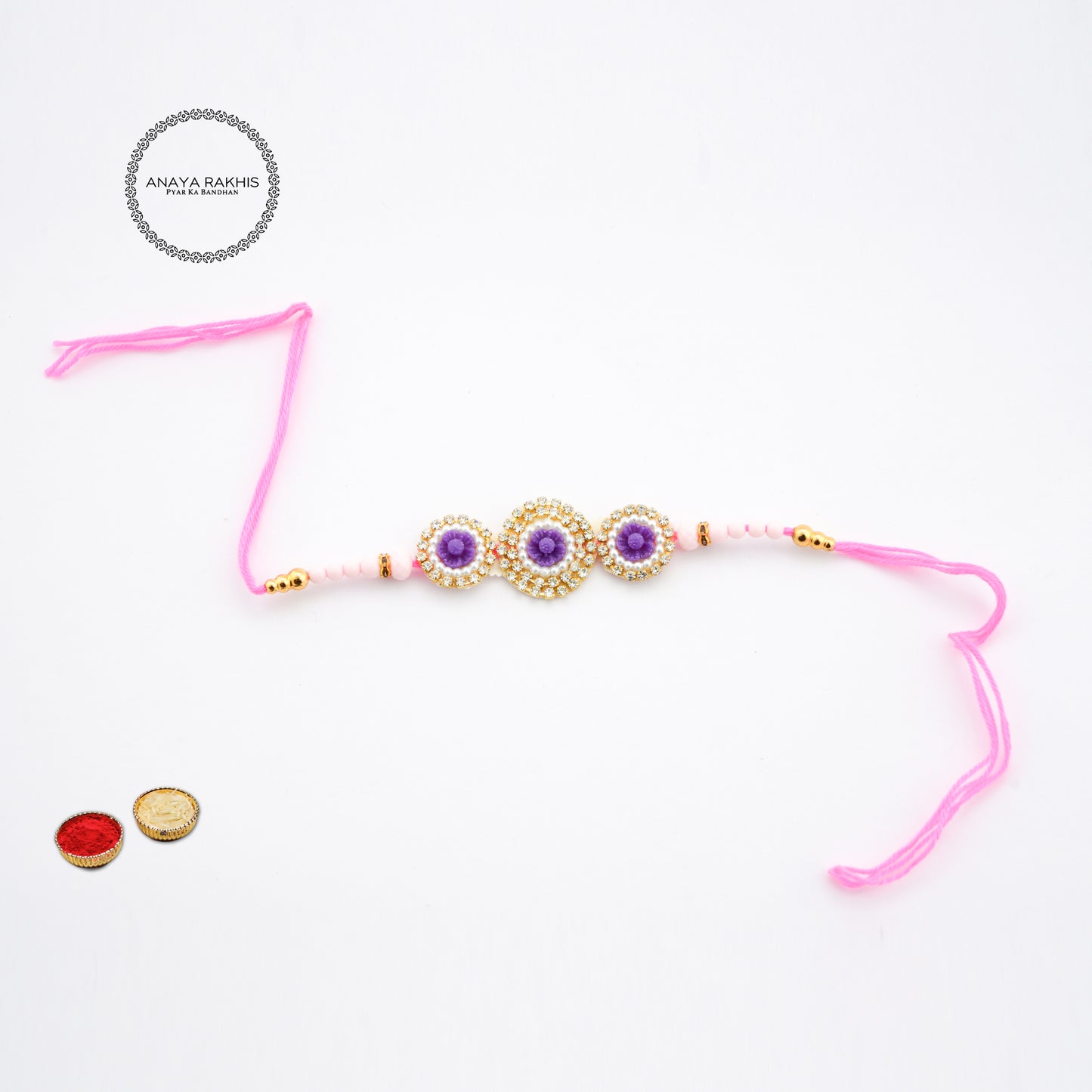 Cute Purple Flower Shape Rakhi for Rakshabandhan