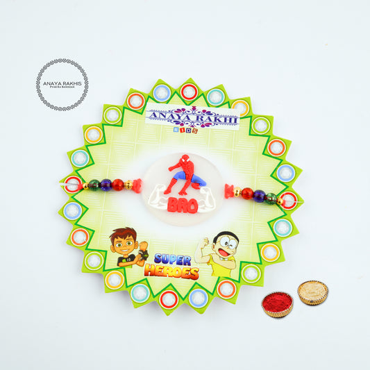 Spider Man Cartoon Themed Kids Rakhi for Rakshabandhan